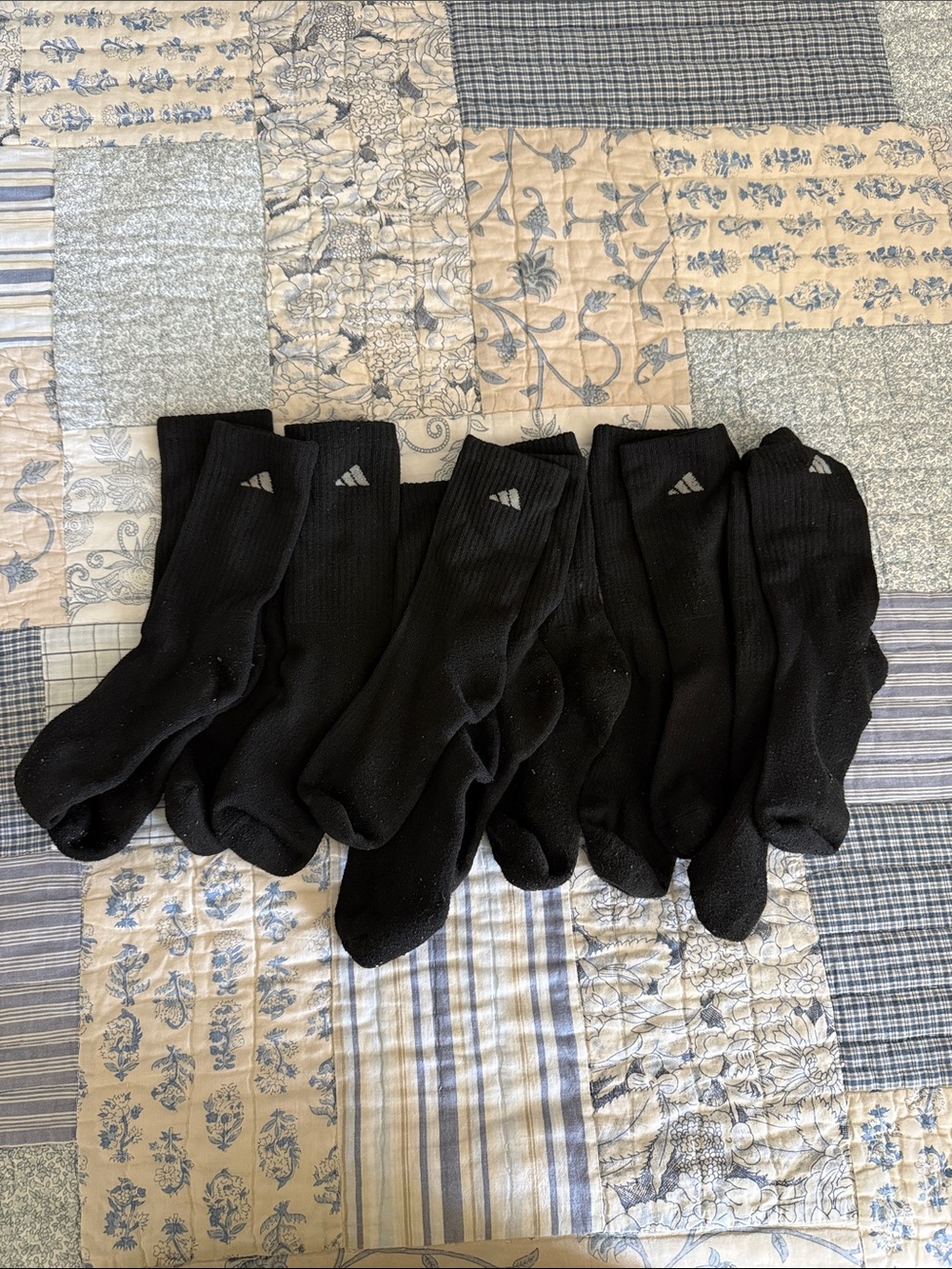adidas Black Athletic Crew Socks - Pack of 6